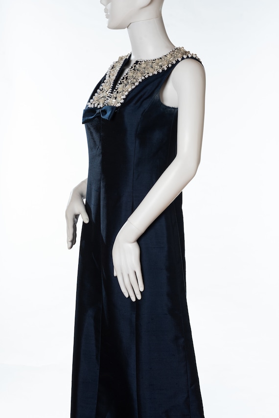 Vintage Navy Blue Dress by Dynasty - image 6