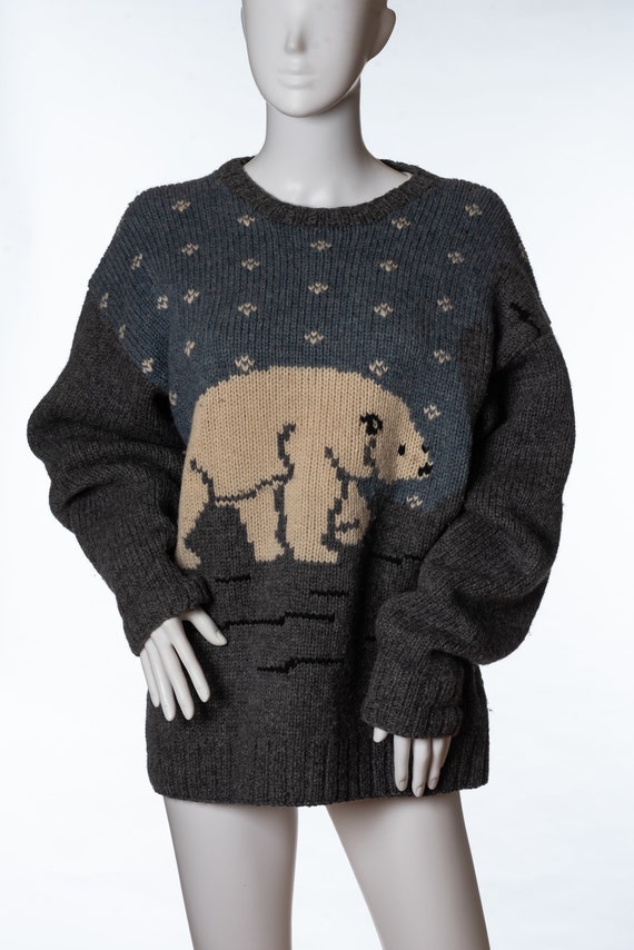 Vintage Club Room Knitted By Hand Polar Bear Sweat