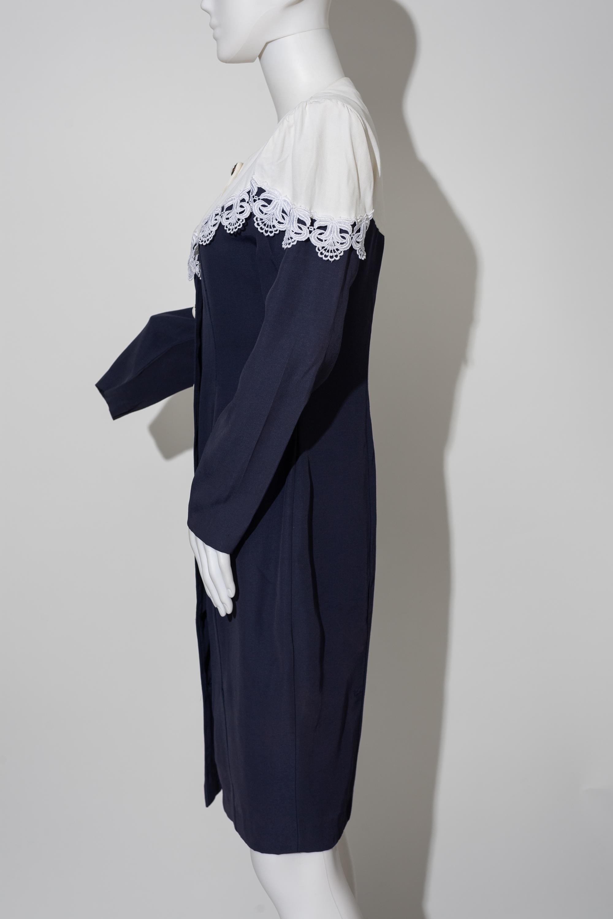 アメリカヴィンテージ Dawn Joy カントリードレス　プレーリードレス Vintage Dawn Joy Fashions Navy and White Dress - Etsy