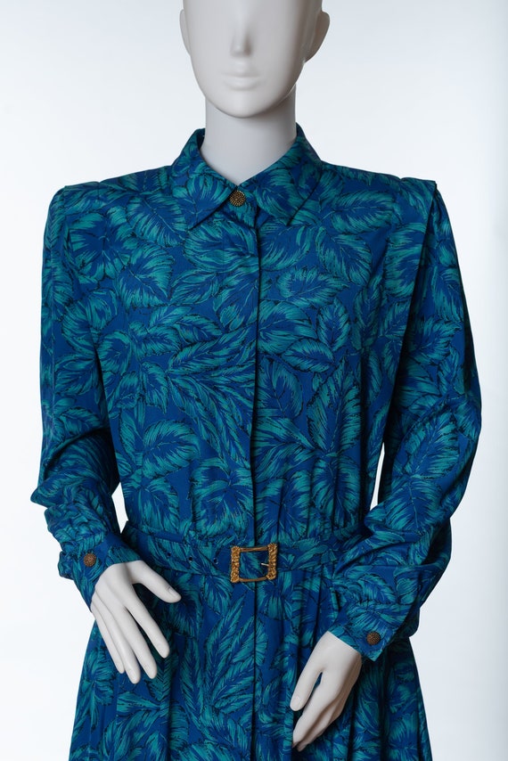 Vintage Schrader Petite Button Down Shirt Dress with … Gem