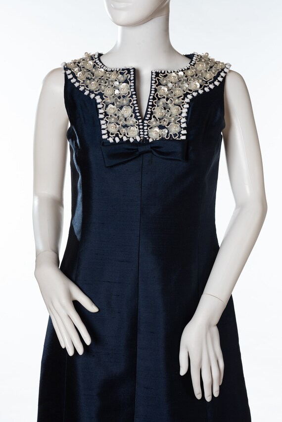 Vintage Navy Blue Dress by Dynasty - image 3