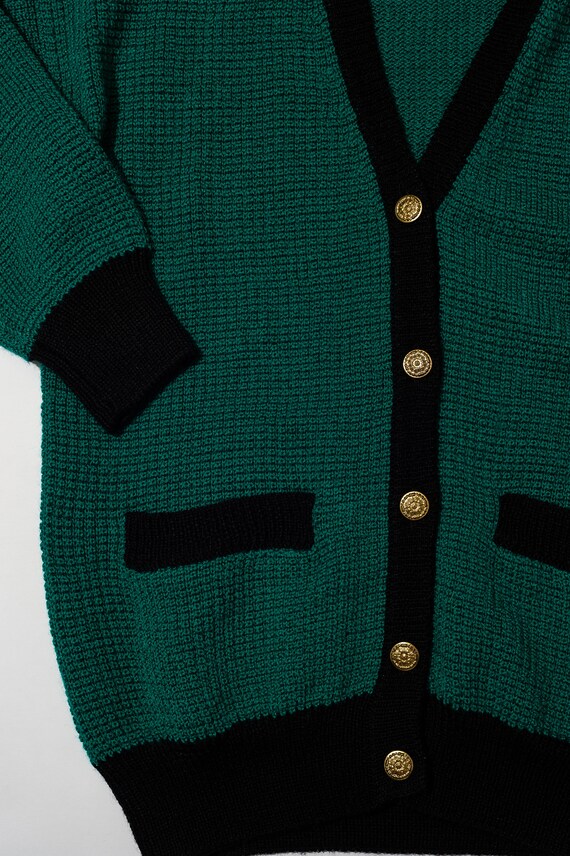 Vintage Koret Teal Green and Black Cardigan - image 4