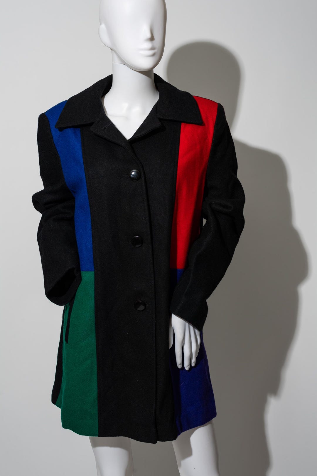 Vintage Miss New Yorker Color Block Coat - Etsy