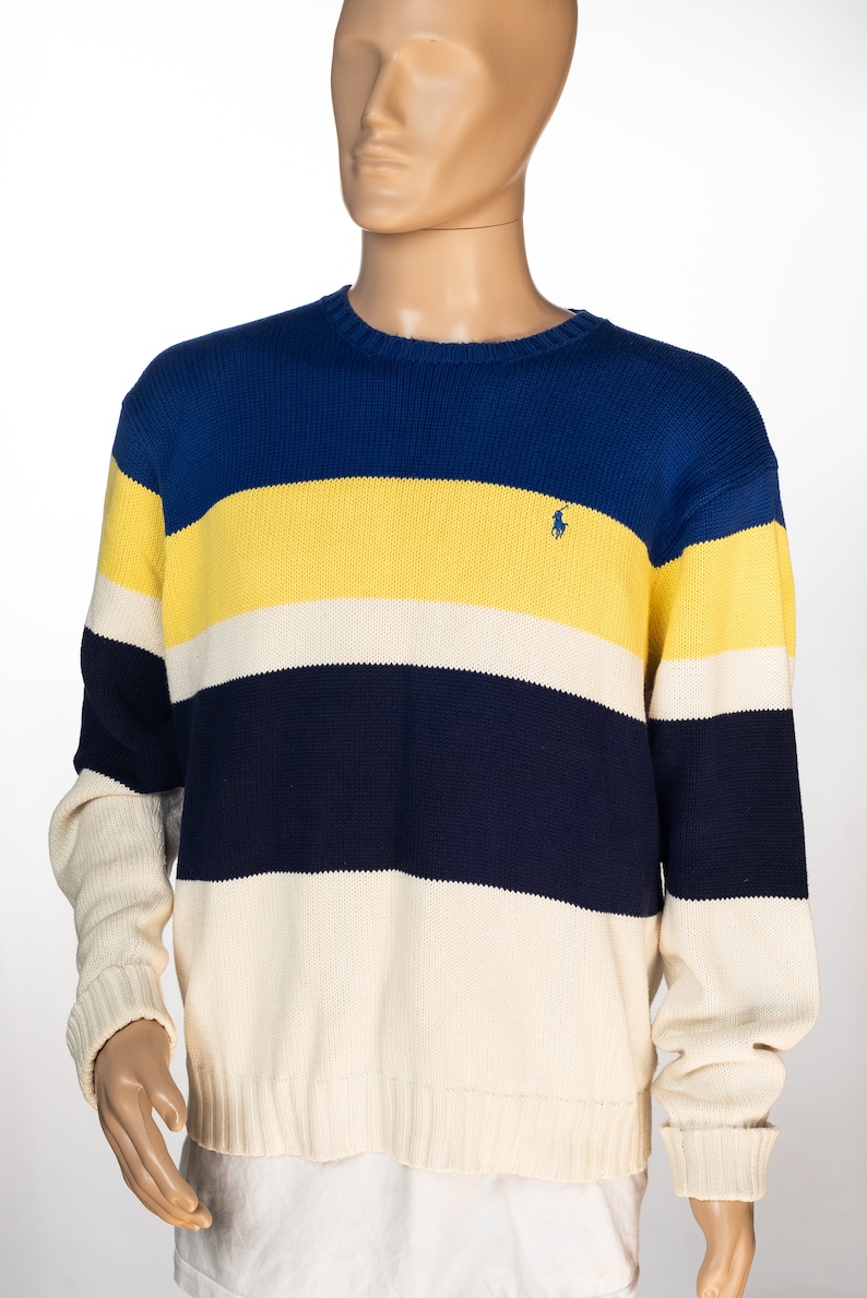 Vintage Polo by Ralph Lauren Color Block Sweater - Etsy