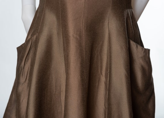 Vintage Handmade Brown Cocktail Dress - image 4