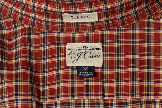 Chemise J.Crew Homme 100% Coton Blanc à Pois, Manches Longues, Boutonnage Classique, Taille M