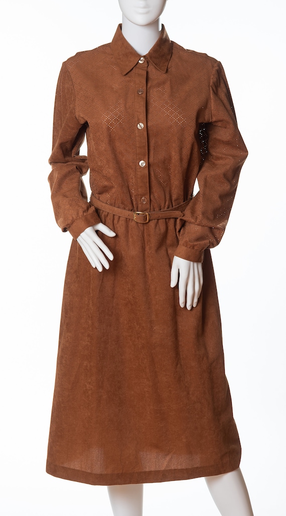 Vintage Kenny Classics Dress, Soft Brown Shirt Dre