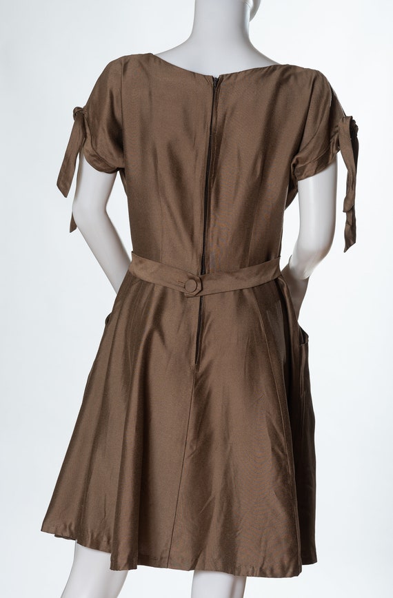 Vintage Handmade Brown Cocktail Dress - image 5