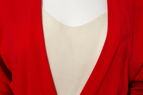 Vintage Liz Claiborne Red and White Pull over Dre… - image 3