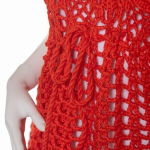 Vintage Handmade Hand Knit Orange Sweater image 4