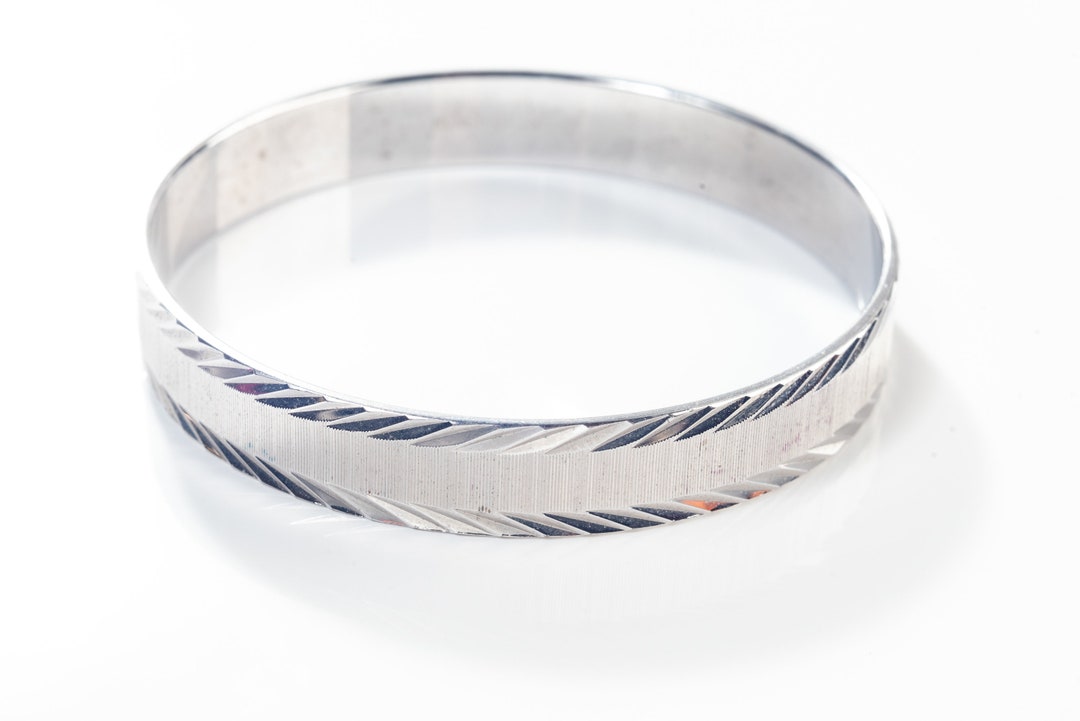 Vintage Monet Silver Bangle Bracelet - Etsy
