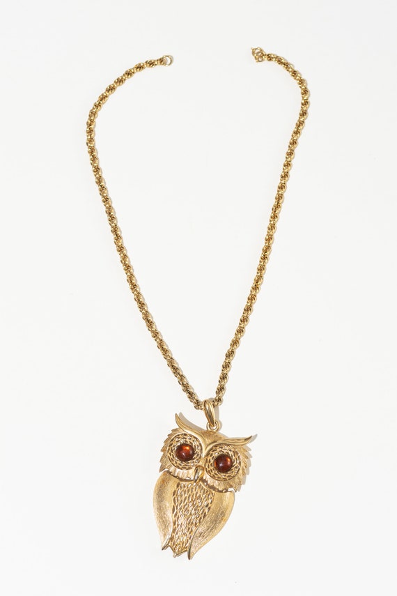 Amazing Metal Owl Pendant Necklace