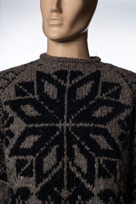 Vintage Bulky Wool Snowflake Sweater