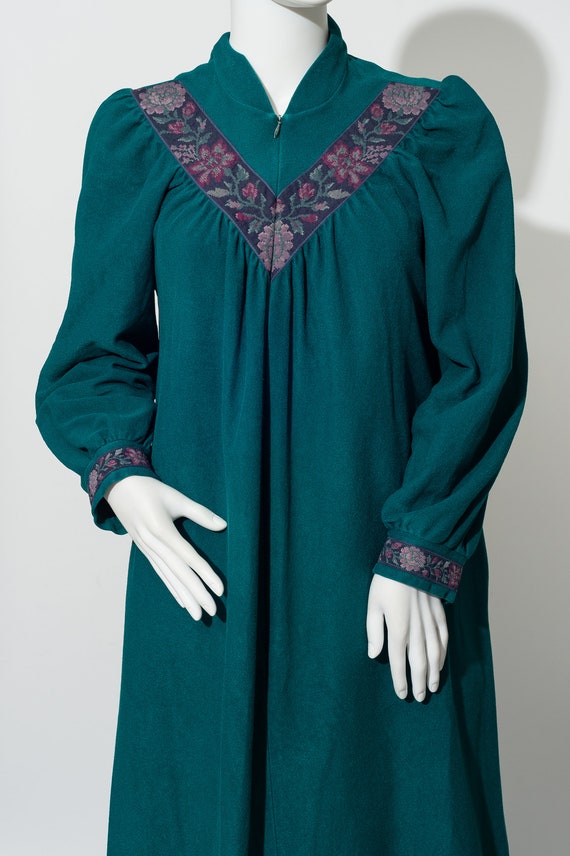 Vintage Vanity Fair Velvety Green Dressing Gown Ro