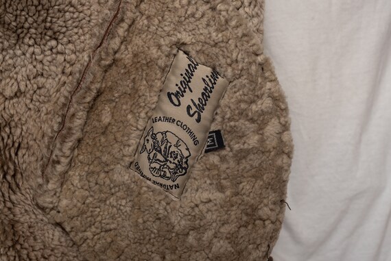 Vintage Original Shearling Leather Bomber Jacket - image 10