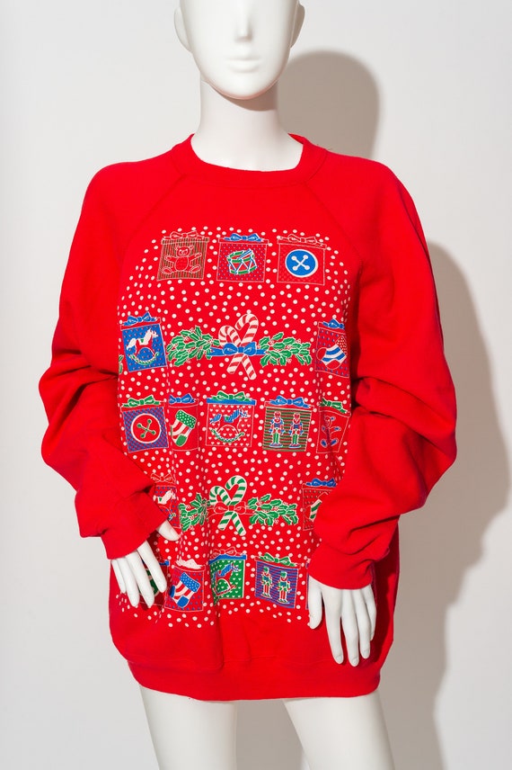 Vintage Hanes Sport Christmas Sweatshirt  Ugly Chr