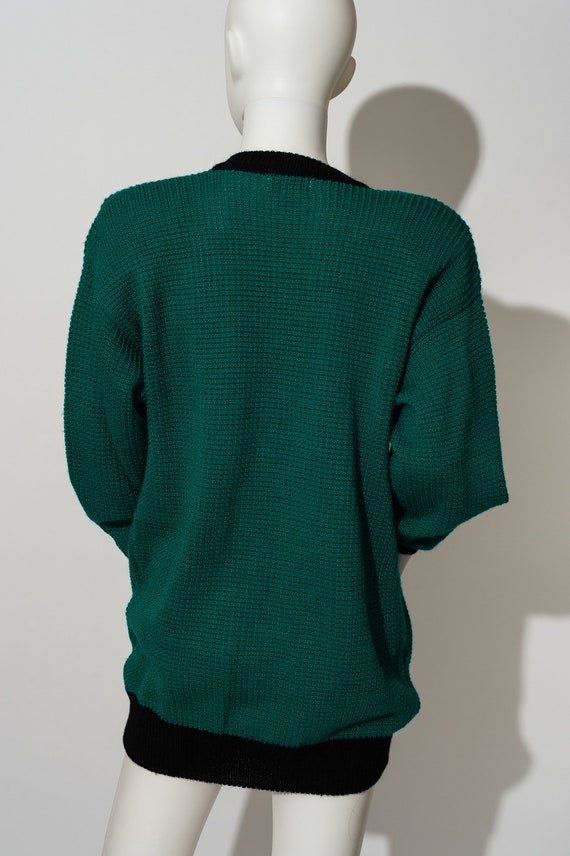 Vintage Koret Teal Green and Black Cardigan - image 8