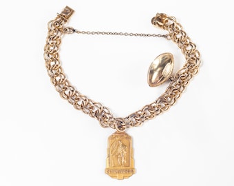 Vintage Gold Filled Charm Bracelet with Charms