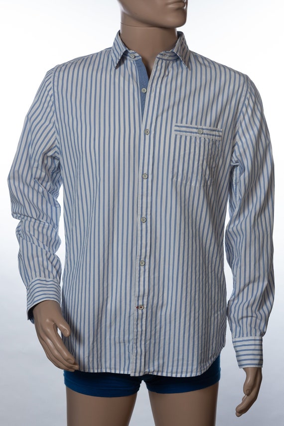 Express Fitted Button Down Striped Shirt