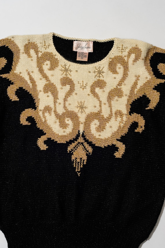 Vintage Jaclyn Smith Gold, Ivory and Black Fancy … - image 1