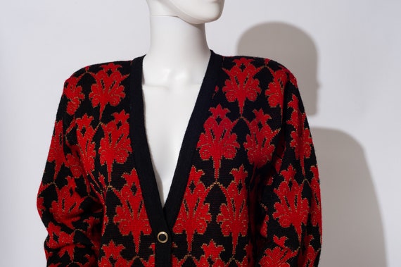 Vintage Casual Corner Red and Black Cardigan - image 6