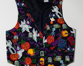 Vintage Basic Editions Halloween Vest Come with Vintage Hallmark Ghost Pin from 1984!