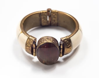 Tribal Brass and Bone Bangle