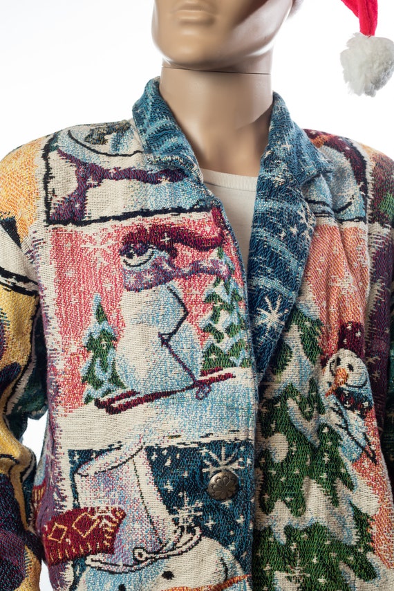 Frosty The Snowman Tapestry Jacket by Painted Pony Ugly Christmas Sweater