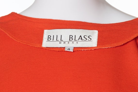 Vintage Bill Blass Bright Orange Wool Dress - image 10