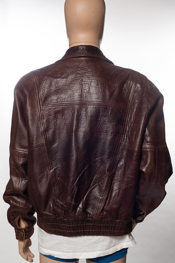 Vintage Structure Leather Bomber Jacket - image 6