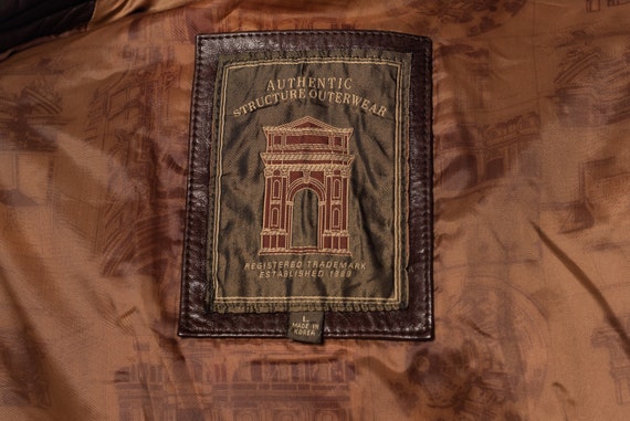 Vintage Structure Leather Bomber Jacket - image 7