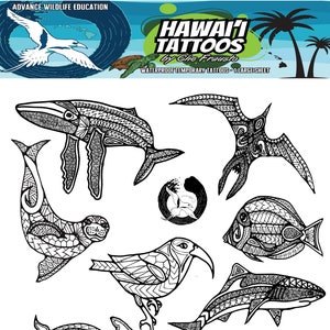 Hawaiian Tattoo Large Sheet (Black)