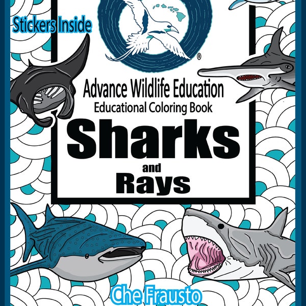 Sharks and Rays Wildlife Educational Coloring Book