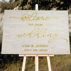 Welcome to our Wedding Sign, 3D Wedding Welcome Sign, Welcome to our Wedding Sign, Custom Wood Wedding Sign, Personalized Wood Wedding Sign