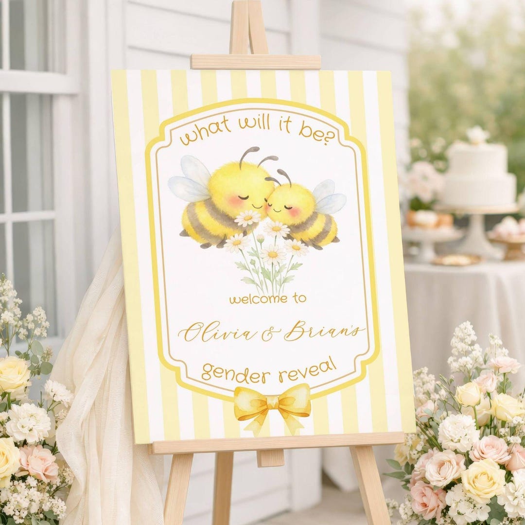 What Will It Be? Baby Gender Reveal Welcome Sign, Personalized He or ...