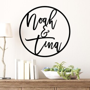 Couple Name Sign, Wedding Name Sign, Cut Out Round Name Sign, Wood Name Sign, Custom Name Sign, Family Name Sign, Wedding Backdrop