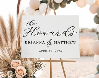 Welcome Wedding Sign, Wedding Welcome Sign, Elegant Minimalist Style Wedding Decor, Modern Wedding Sign, Printed + Shipped