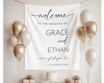 Panneau De Bienvenue Mariage Tissu – Élégant & Personnalisé – L'Atelier De Juncie