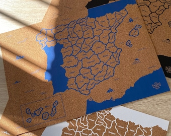 Carte de voyage de Cork en Espagne / Disponible en 6 options différentes