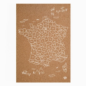 Carte de voyage de Cork en France / Disponible en 2 options différentes White