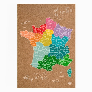 Carte de voyage de Cork en France / Disponible en 2 options différentes White Color