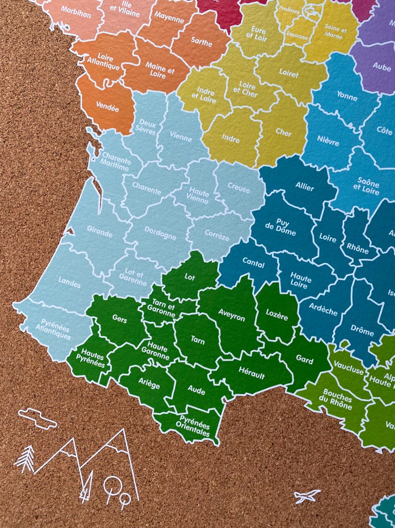 Carte de voyage de Cork en France / Disponible en 2 options différentes image 6