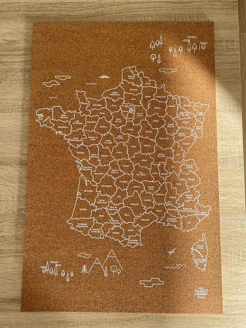 Carte de voyage de Cork en France / Disponible en 2 options différentes image 2
