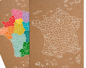 Carte de voyage de Cork en France / Disponible en 2 options différentes