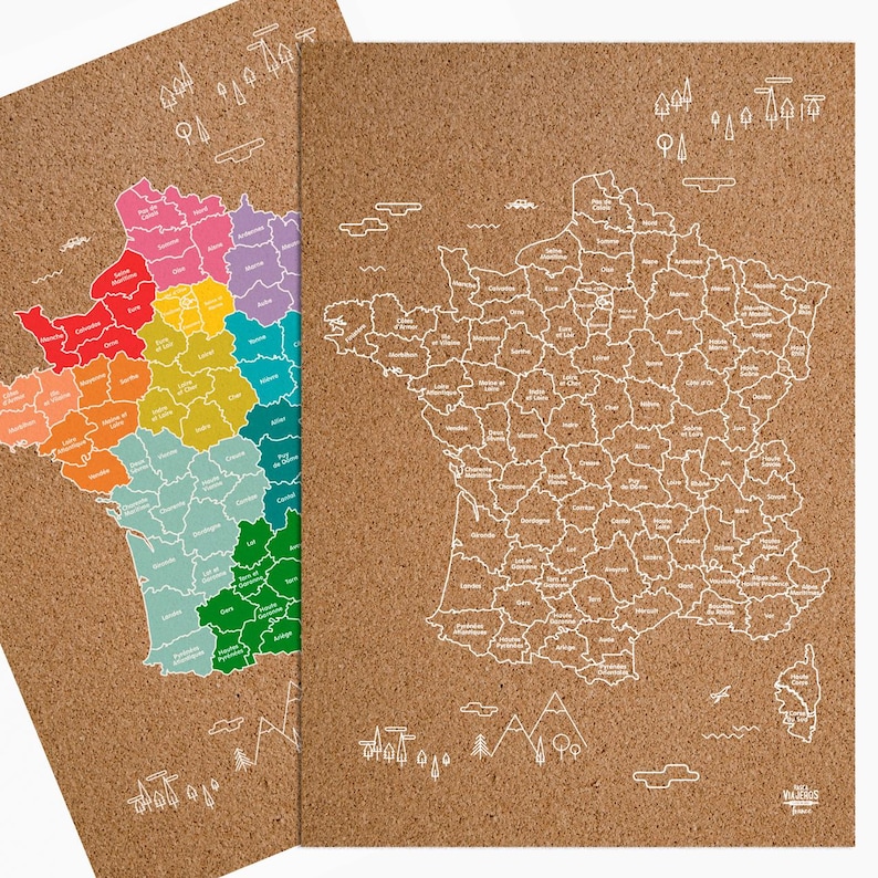 Carte de voyage de Cork en France / Disponible en 2 options différentes image 1