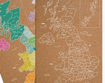 Carte touristique de Cork au Royaume-Uni / Disponible en 3 options différentes