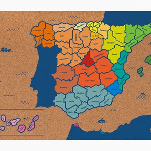 Cork Travel Map of Spain / Available in 6 Different Options - Etsy