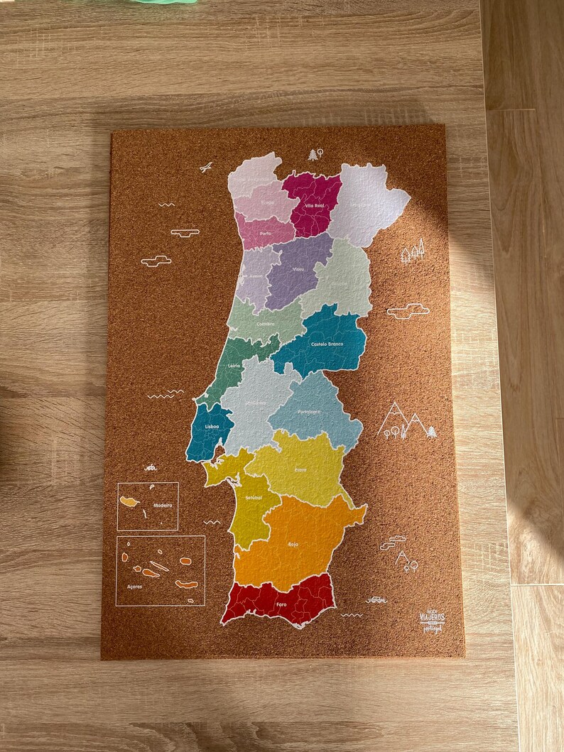 Carte de voyage du Portugal à Cork / Disponible en 2 options différentes image 2