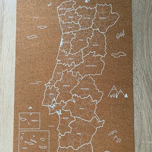 Carte de voyage du Portugal à Cork / Disponible en 2 options différentes image 3