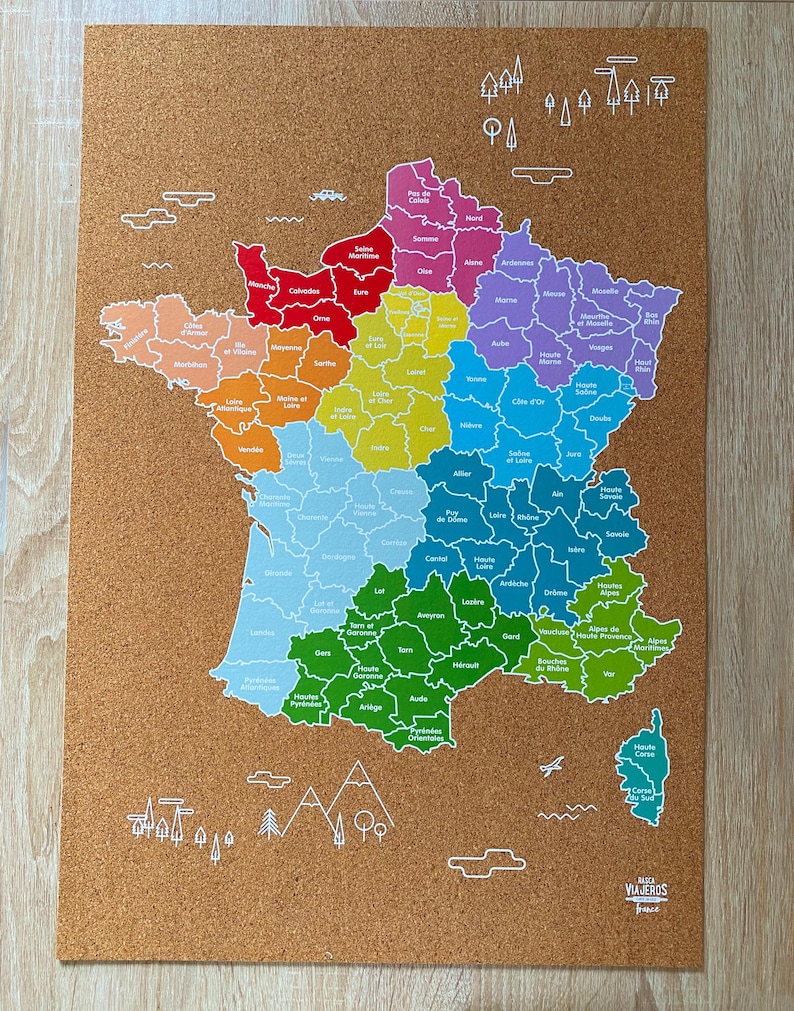 Carte de voyage de Cork en France / Disponible en 2 options différentes image 3